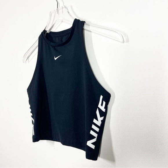 Nike Pro Dri Fit Women's Size Medium Black Cropped Training Tank Top - Picture 5 of 9